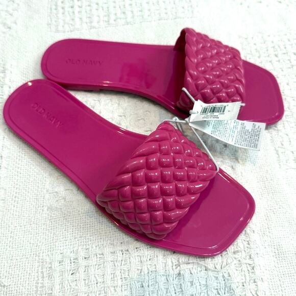 Old Navy 7 braided band jelly sandal flats slides pool shoes 2938 - Picture 7 of 8